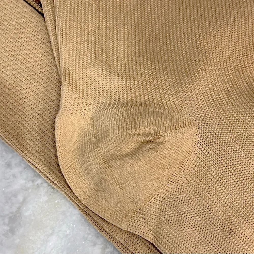 Nude Spandex and Nylon 15-20mmHg Zippered Toeless L/XL Compression Socks…